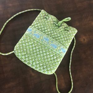 Vera Bradley classic green apple drawstring bag